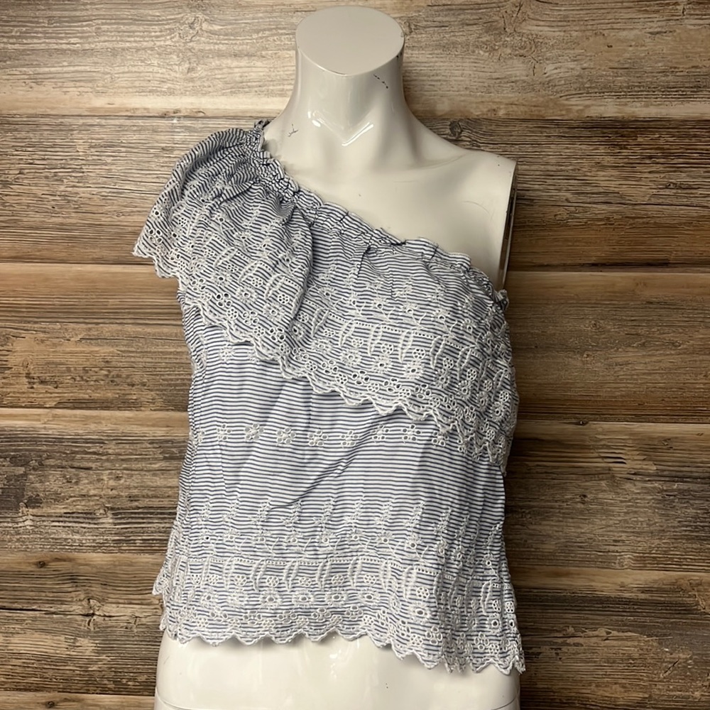 American Eagle One Shoulder Eyelet Top Size Small NWT